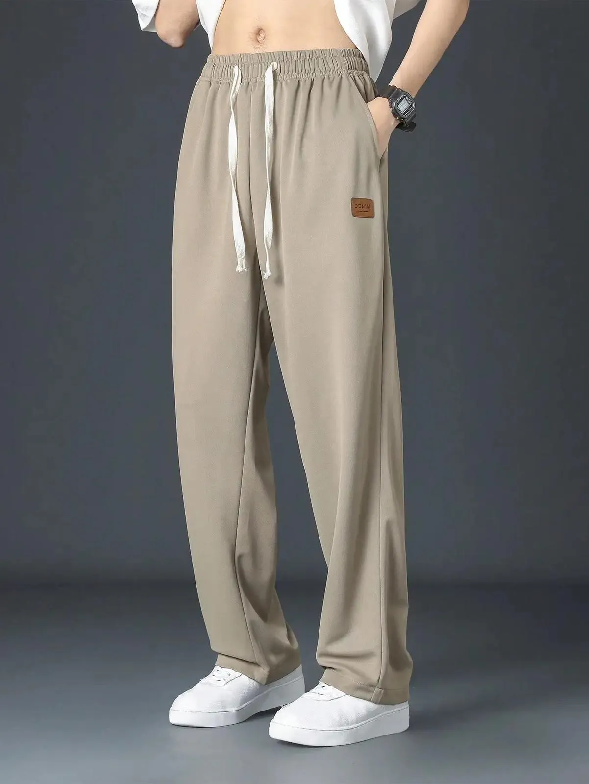 Plain Joggar Pant In Nylon Fabric S5009786