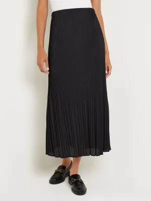 Pleated Crepe de Chine Maxi Skirt