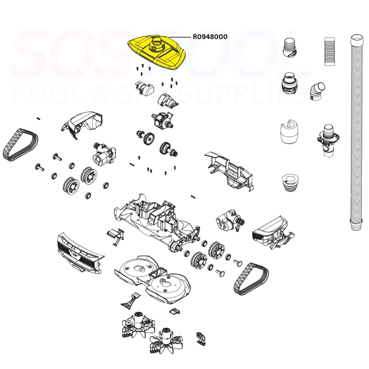 Polaris Top Cover Assembly For Atlas Cleaners | R0948000