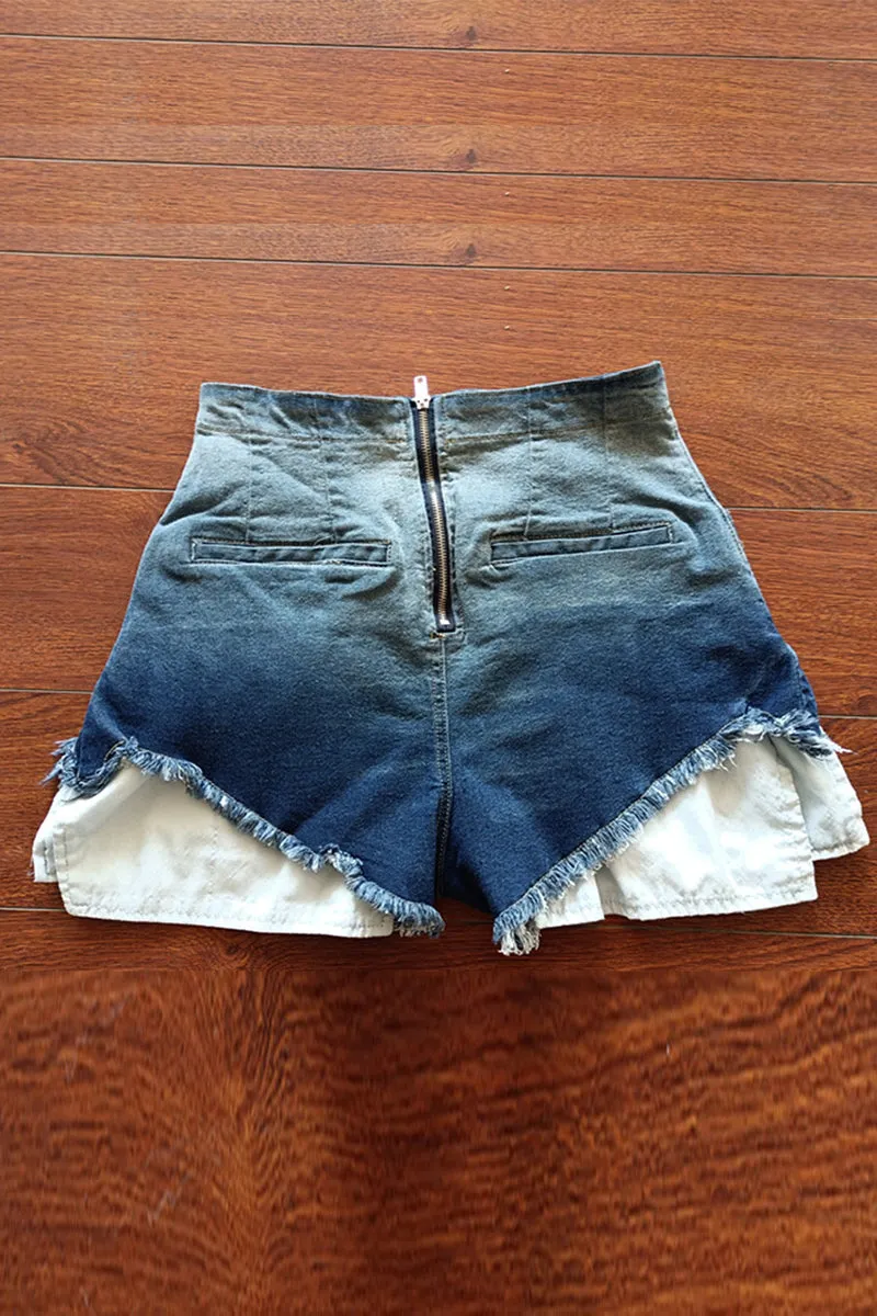 PS3501 Pockets Out Denim Shorts Pant