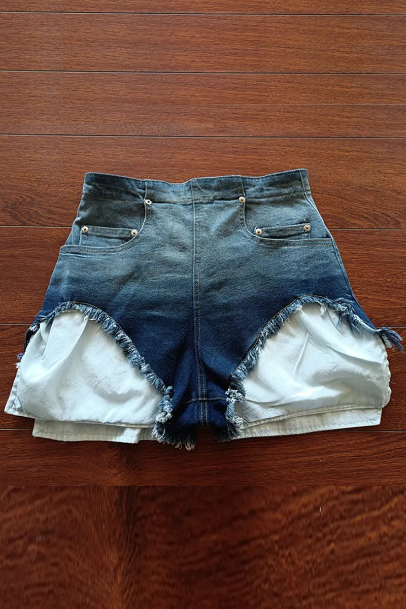 PS3501 Pockets Out Denim Shorts Pant