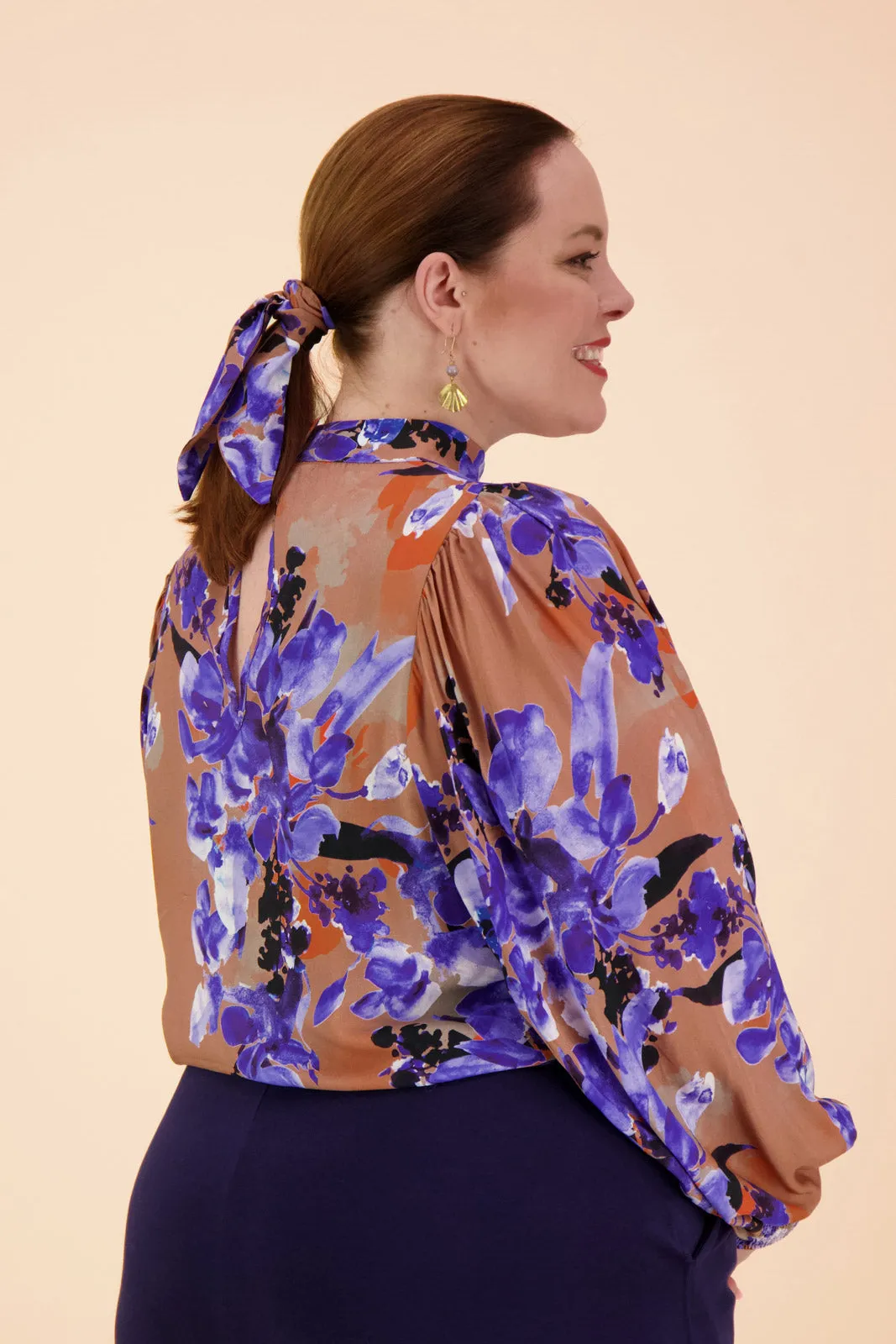 Puff Blouse Iris Brown/Purple