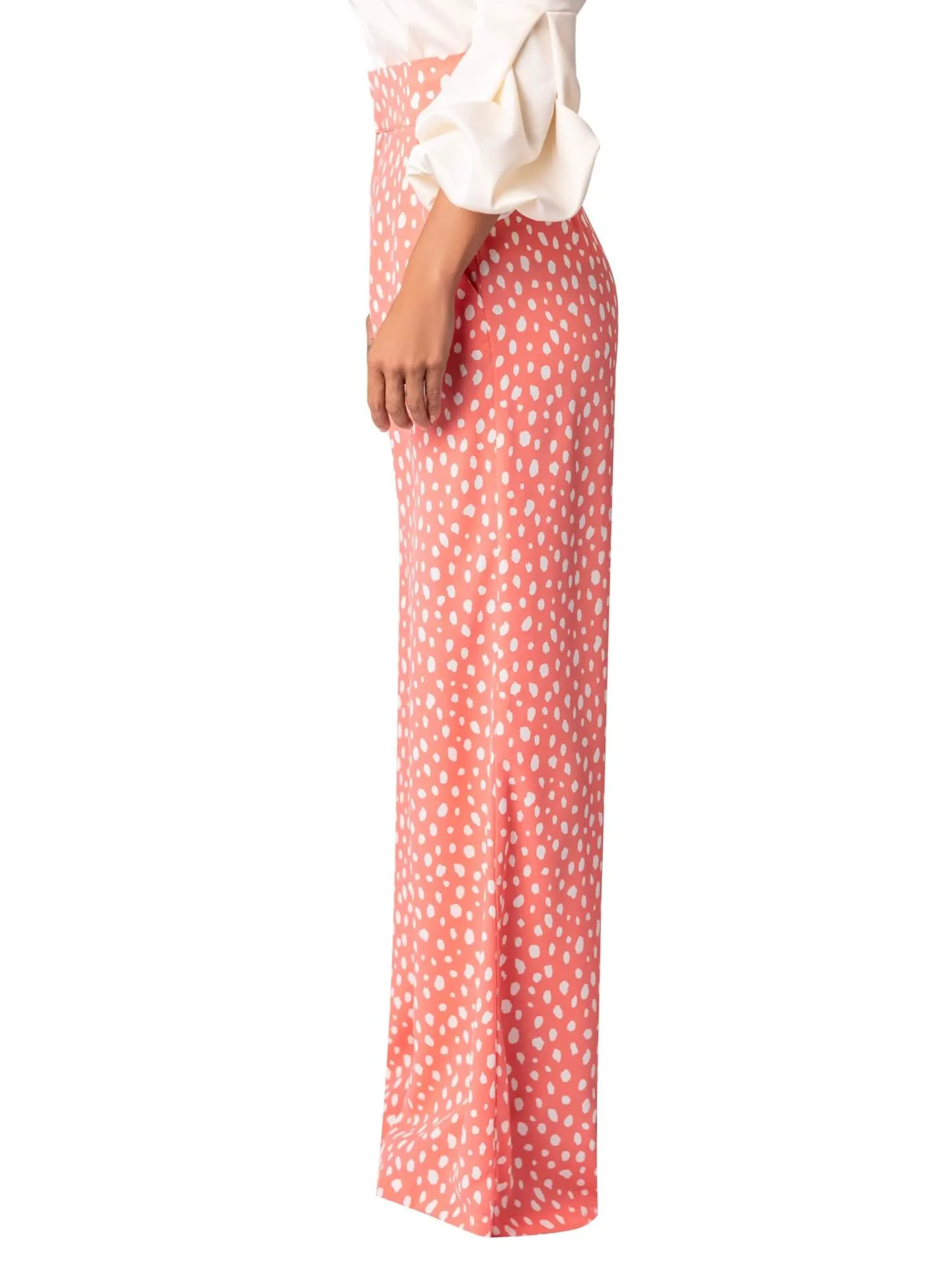 "Coral" Polka Dot High-Waisted Pants