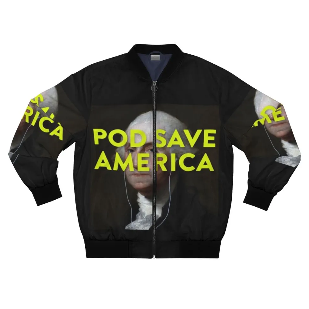 "Pod Save America Bomber Jacket - Political Podcast Merchandise"