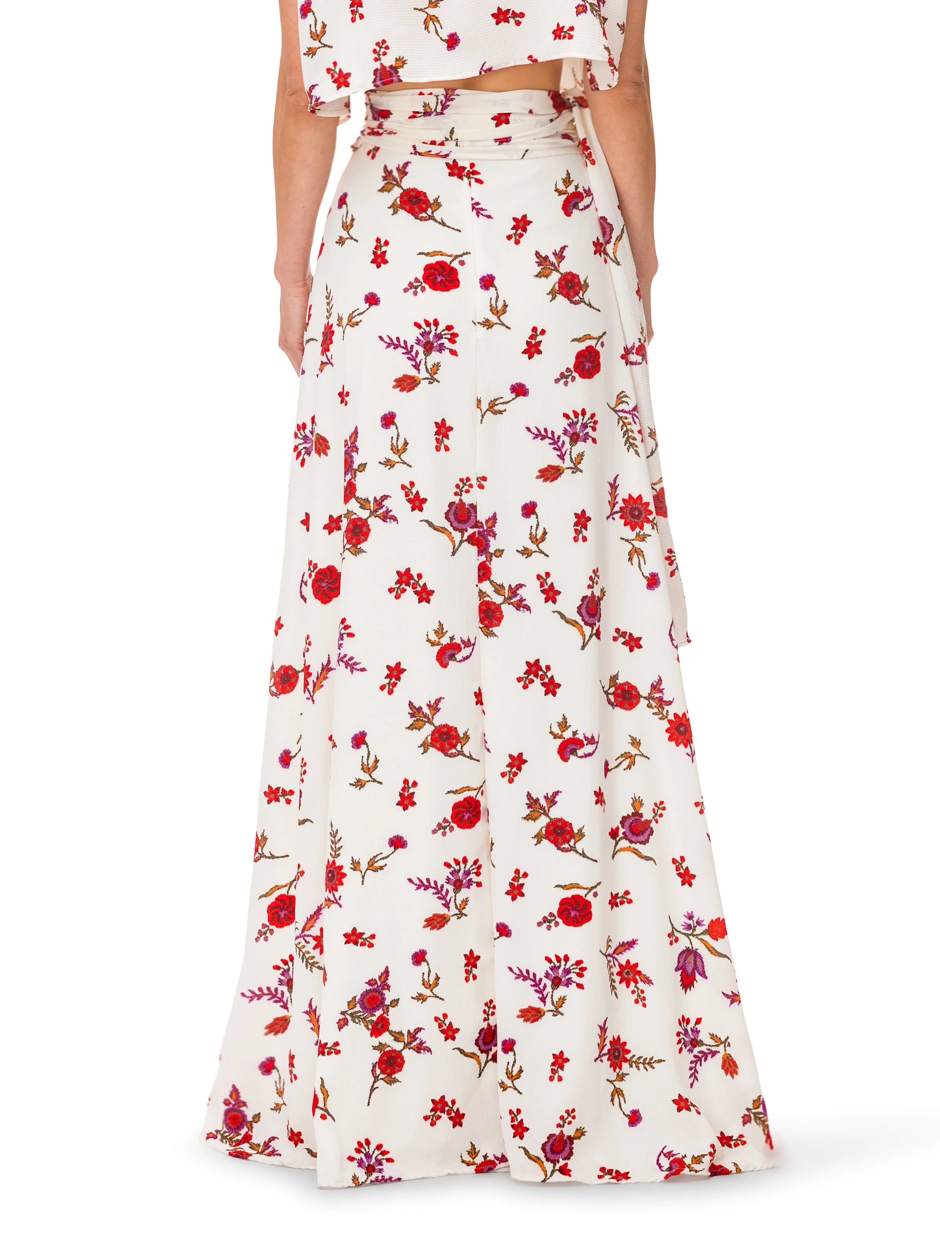 "Rose" Floral Maxi Skirt w/Front Slit