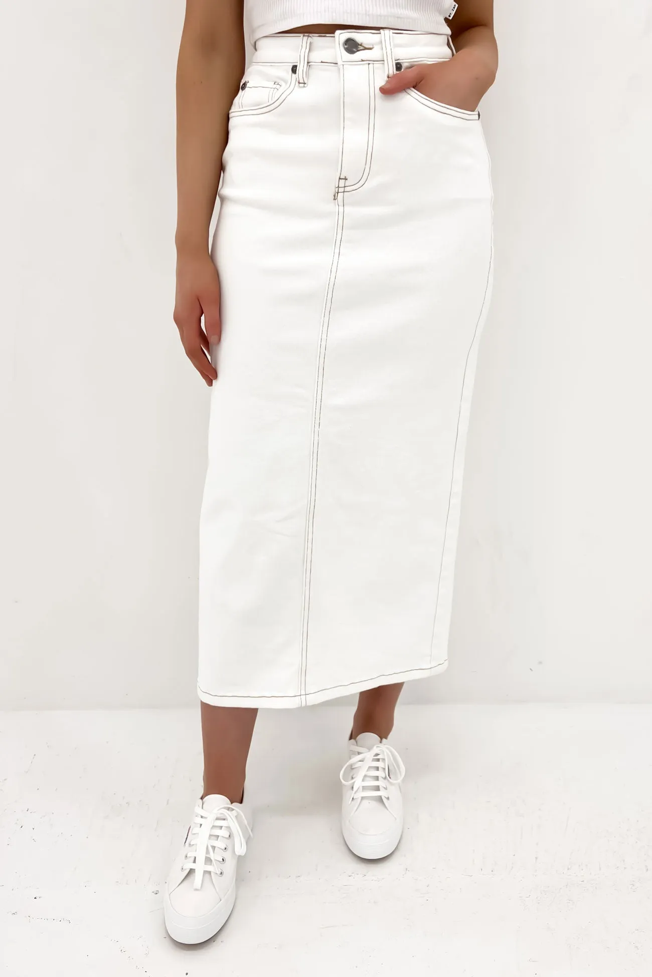 Ray Comfort Maxi Skirt Vintage White