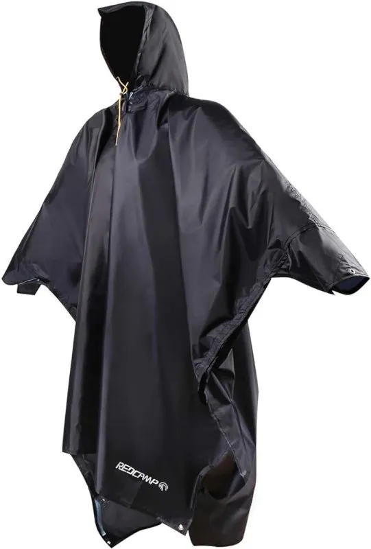 REDCAMP Rain Poncho for Adult | Plus Size Rain Coat with Hoods and Sleeves for Men Women | Unisex Camping Hiking Cycling Rain Coat | Plus Size Rain Gear