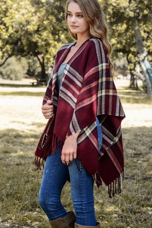 Reese Classic Plaid Poncho