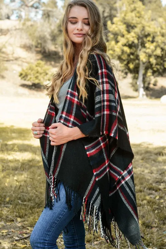 Reese Classic Plaid Poncho