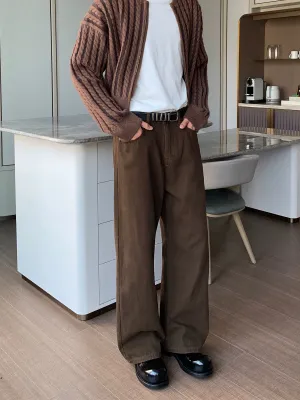 Retro Brown Wide Pants CBJ0087