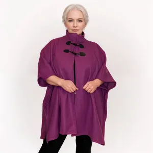 ROCKTHOSECURVES FLEECE OVERSIZED PONCHO / CAPE WITH TOGGLE FASTENING