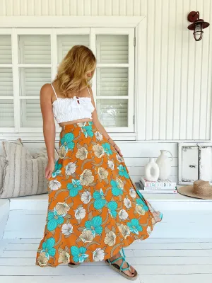 Rocky Maxi Skirt - Aqua Fields