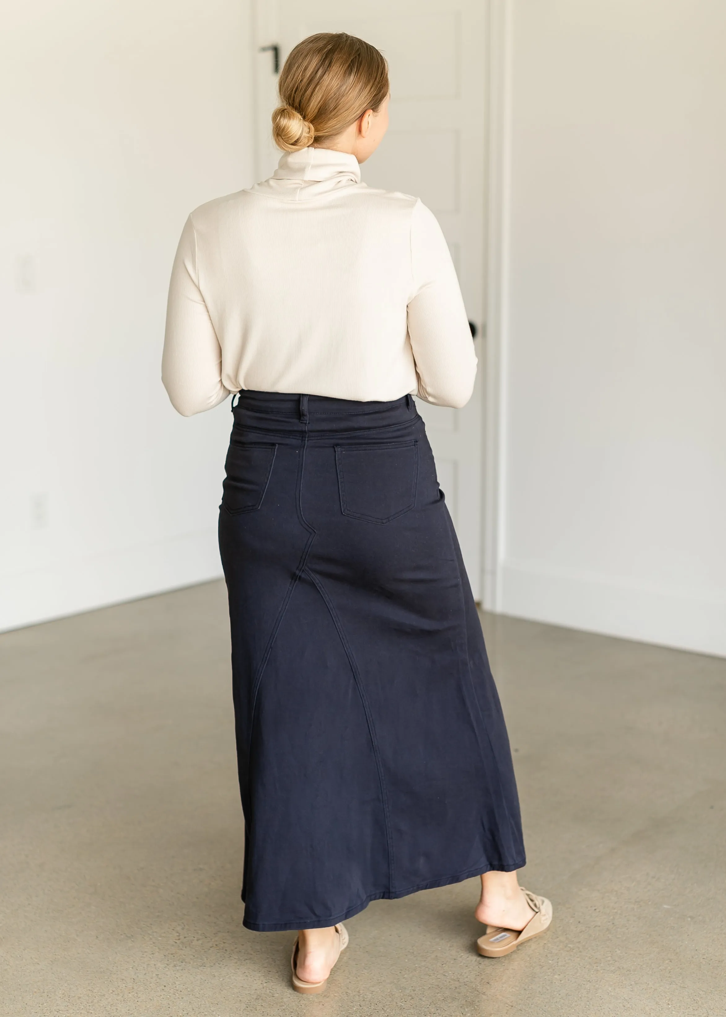 Ruth A-Line Navy Maxi Skirt - FINAL SALE