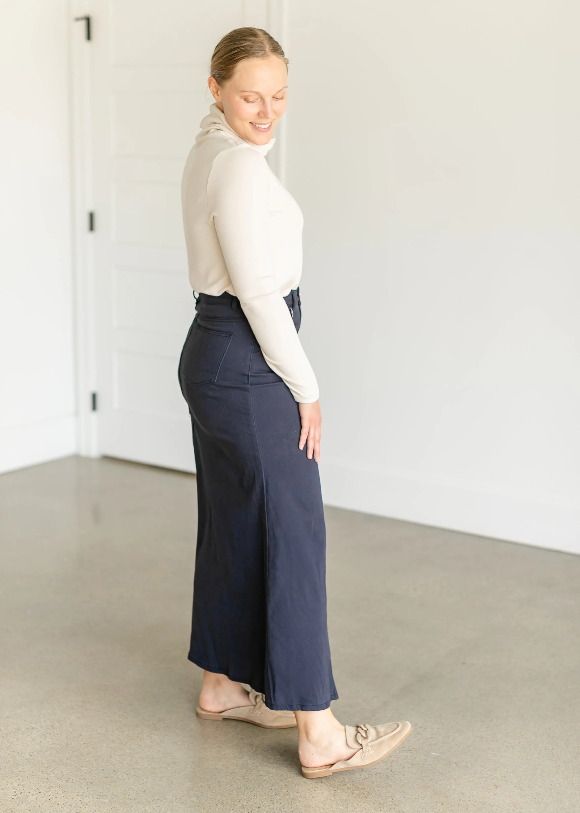 Ruth A-Line Navy Maxi Skirt - FINAL SALE