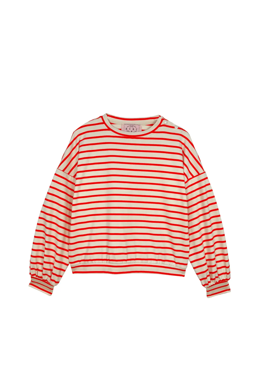 SAMPLE - Snappy Pullover - Tangerine Stripe Knit