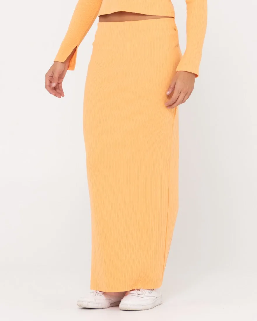 Scarlett Ribbed Mid Rise Maxi Tube Skirt