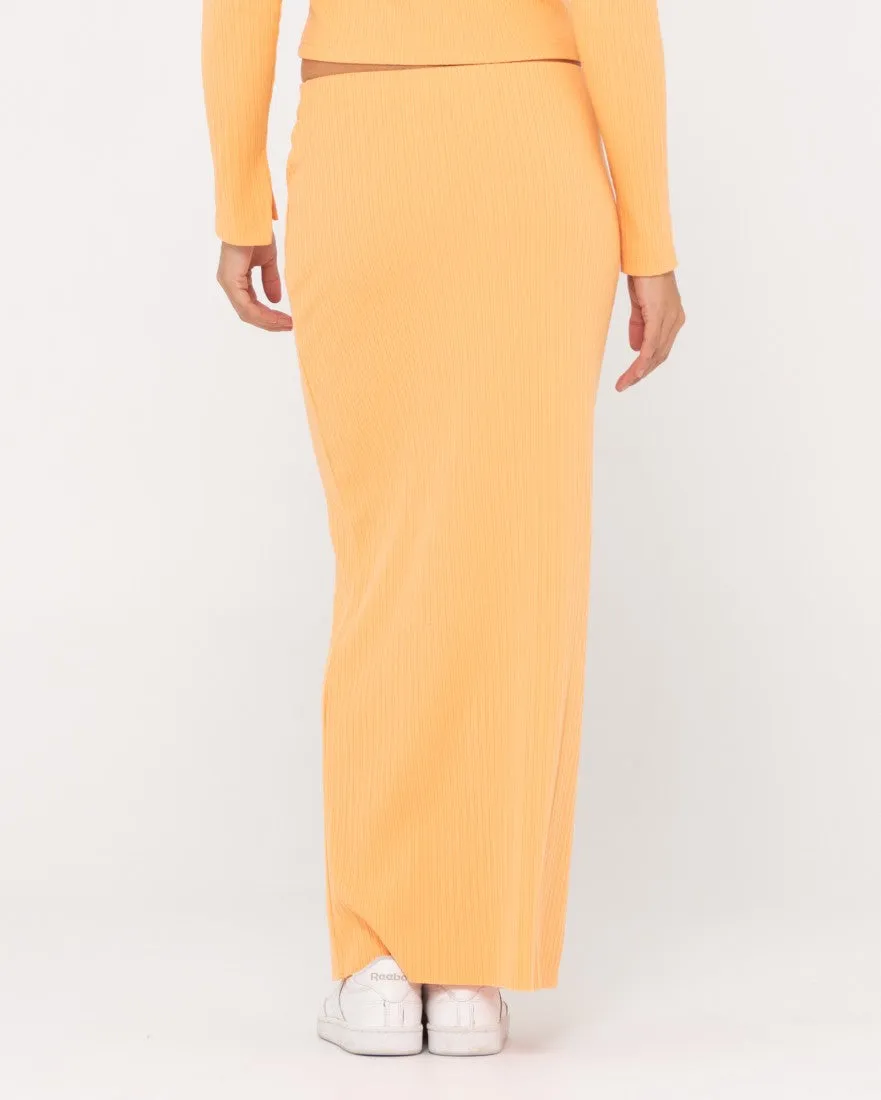 Scarlett Ribbed Mid Rise Maxi Tube Skirt