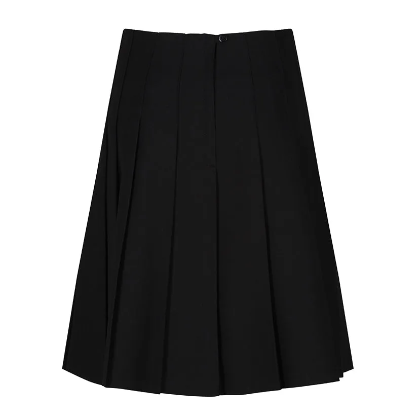 Senior Black Stitch Down Pleat Skirt