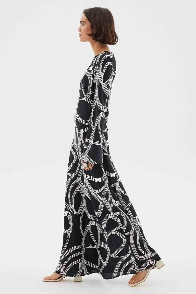 Sgraffito Bias Maxi Dress