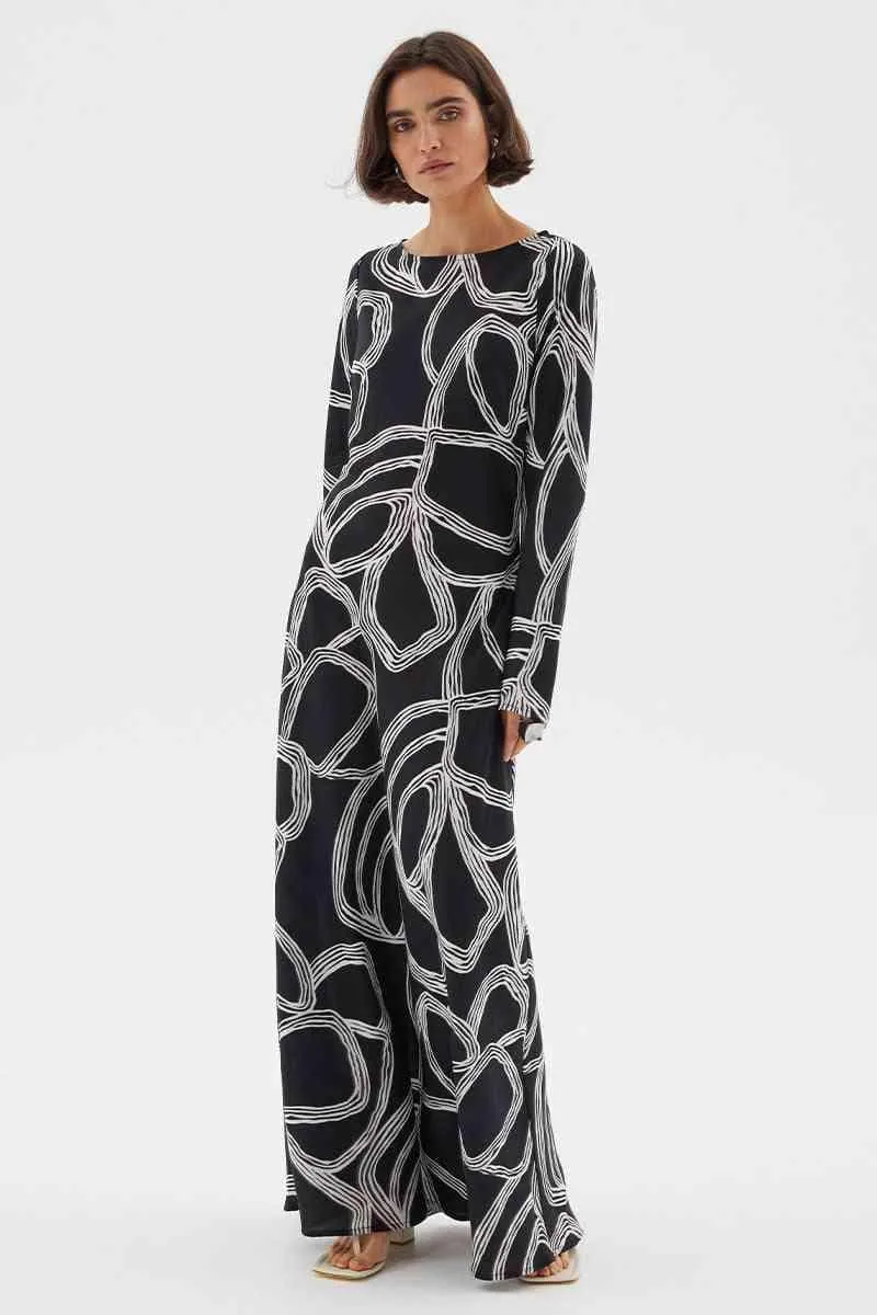 Sgraffito Bias Maxi Dress