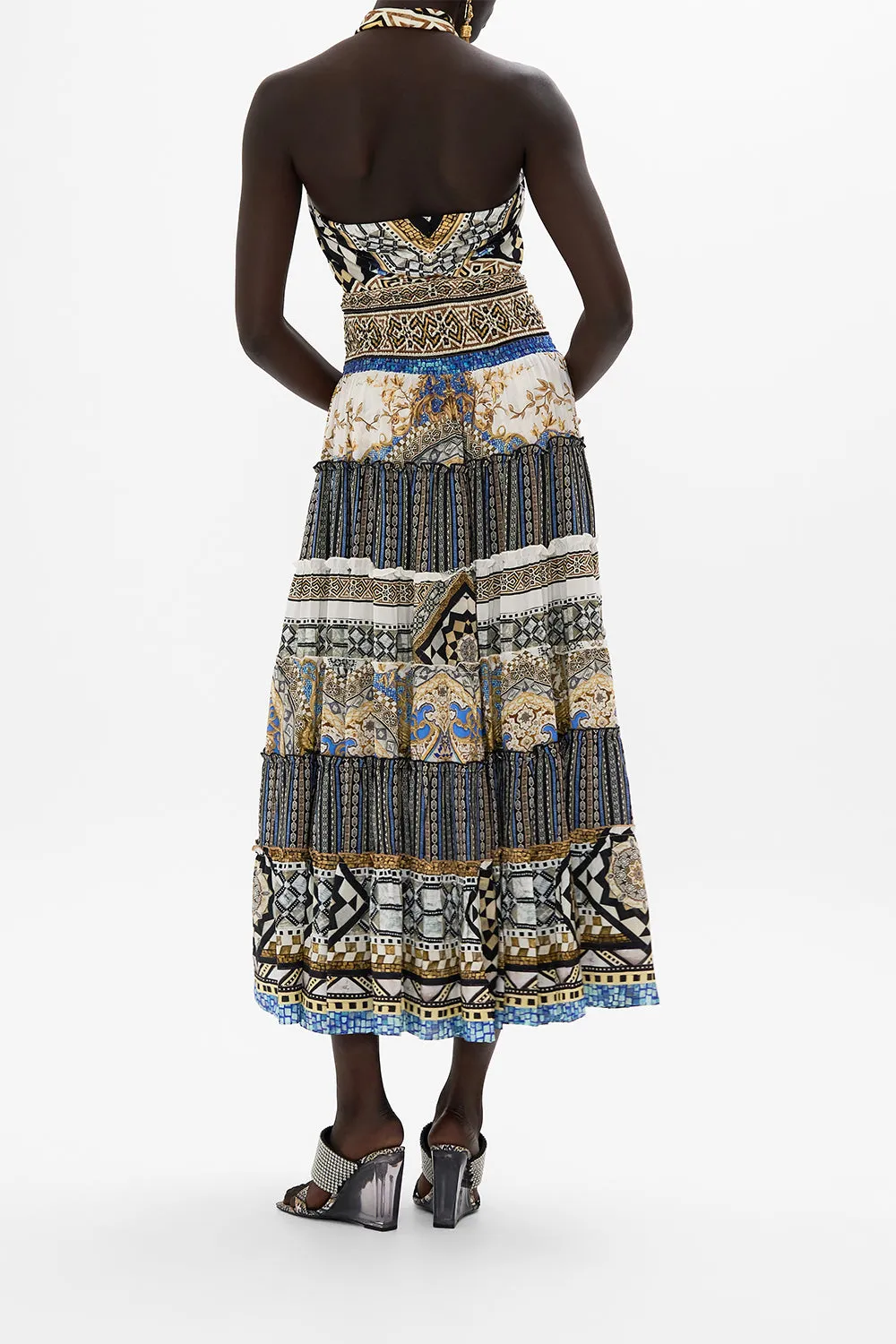 SHIRRED WAIST TIERED CIRCLE SKIRT MAKE ME YOUR MOSAIC