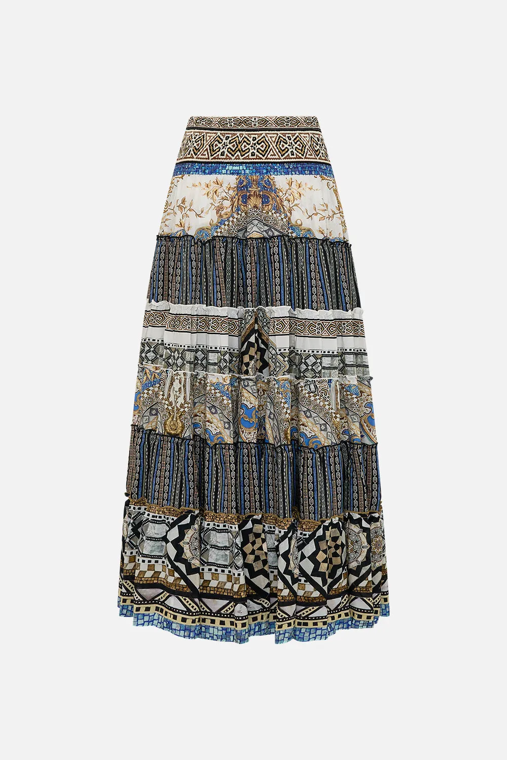 SHIRRED WAIST TIERED CIRCLE SKIRT MAKE ME YOUR MOSAIC