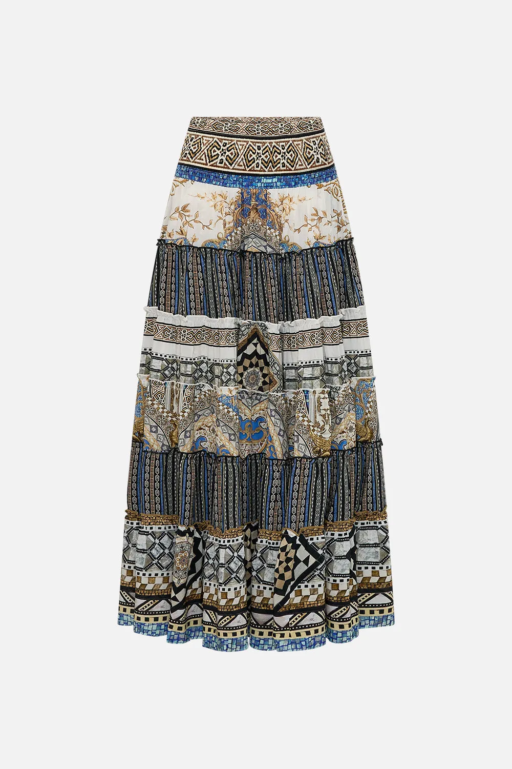 SHIRRED WAIST TIERED CIRCLE SKIRT MAKE ME YOUR MOSAIC