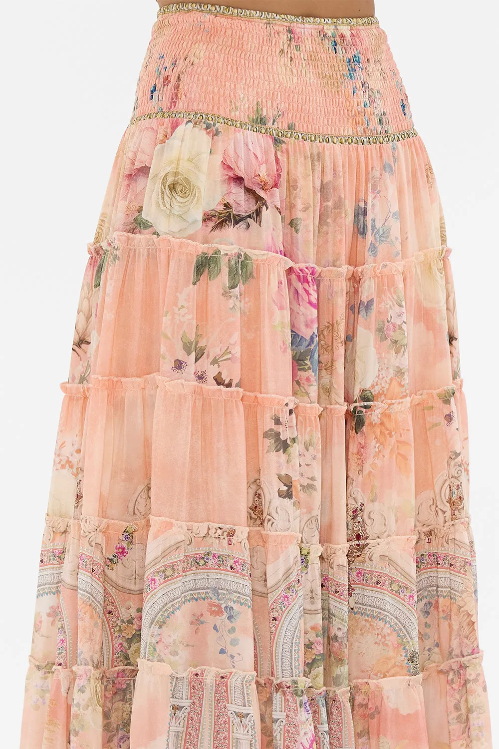 SHIRRED WAIST TIERED CIRCLE SKIRT THE JEWELLERY PALACE