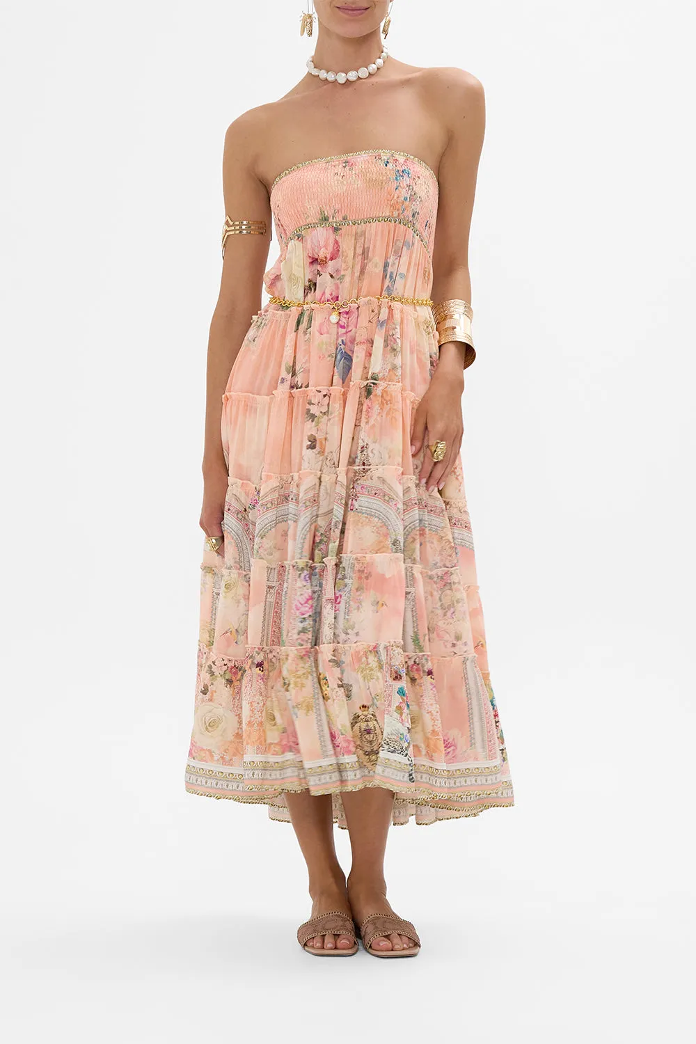 SHIRRED WAIST TIERED CIRCLE SKIRT THE JEWELLERY PALACE