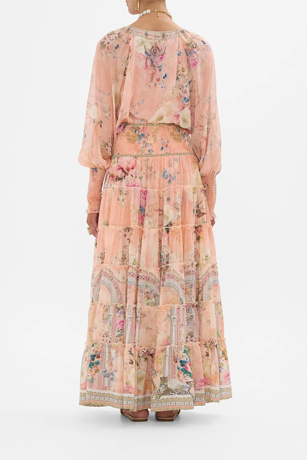 SHIRRED WAIST TIERED CIRCLE SKIRT THE JEWELLERY PALACE