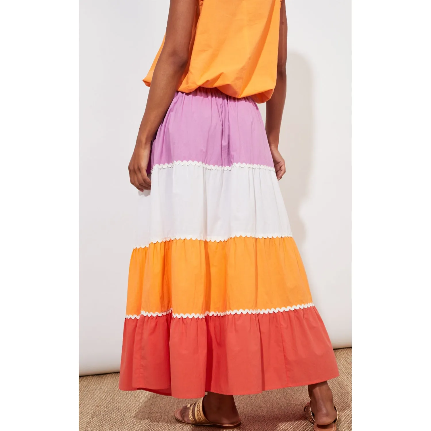 Skirt Oahu Maxi - Mango Stripe