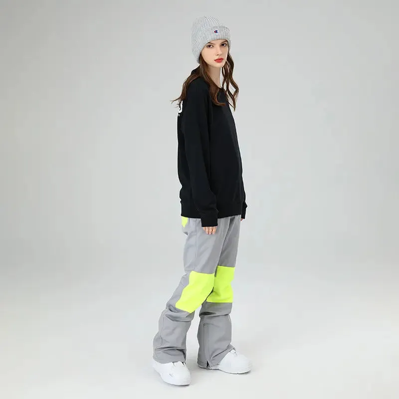 Slim Fit Spliced Snow Pants Outdoor Sports Trousers