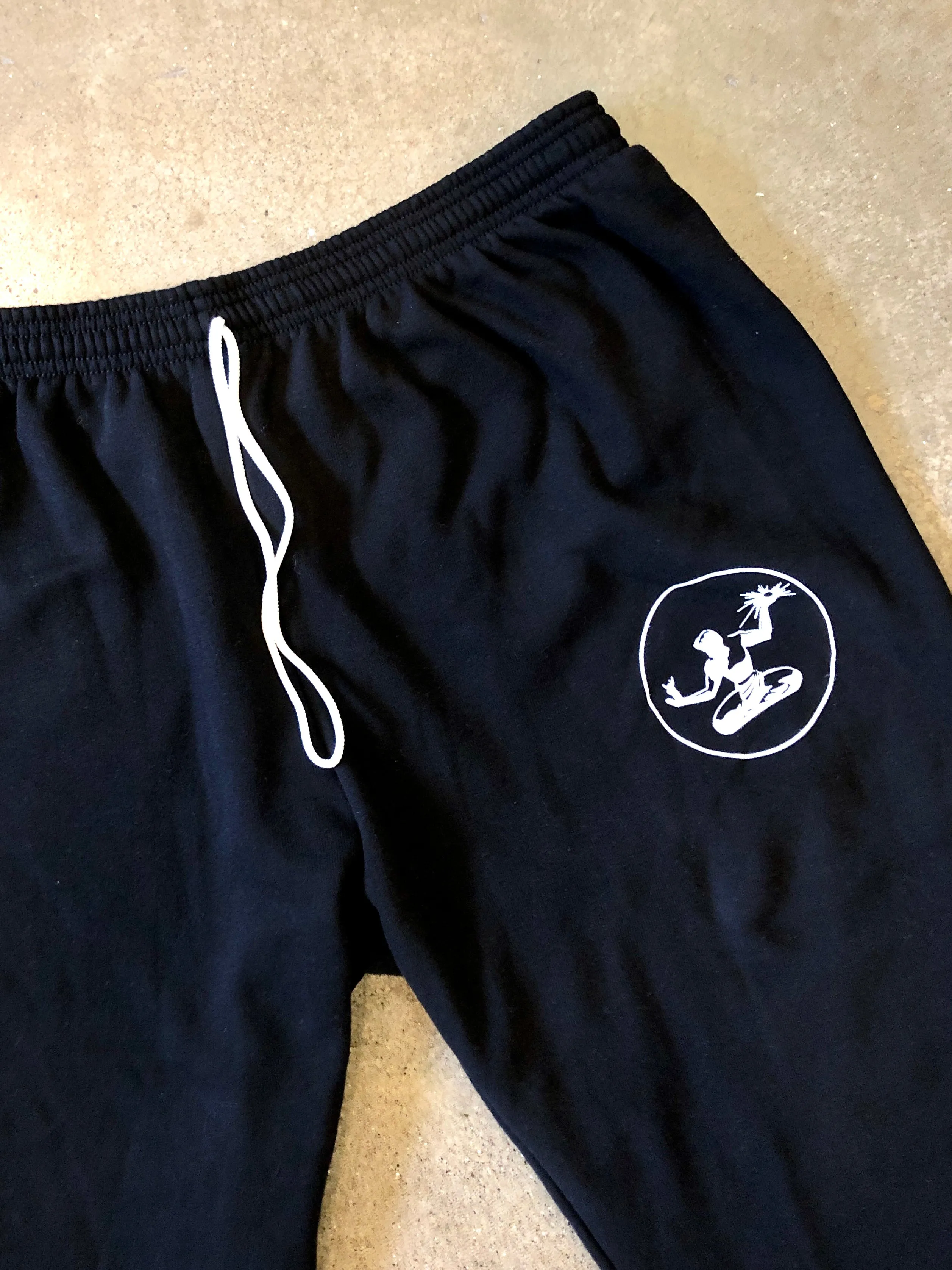 Spirit of Detroit Sponge Fleece Sweatpants / White   Black / Unisex