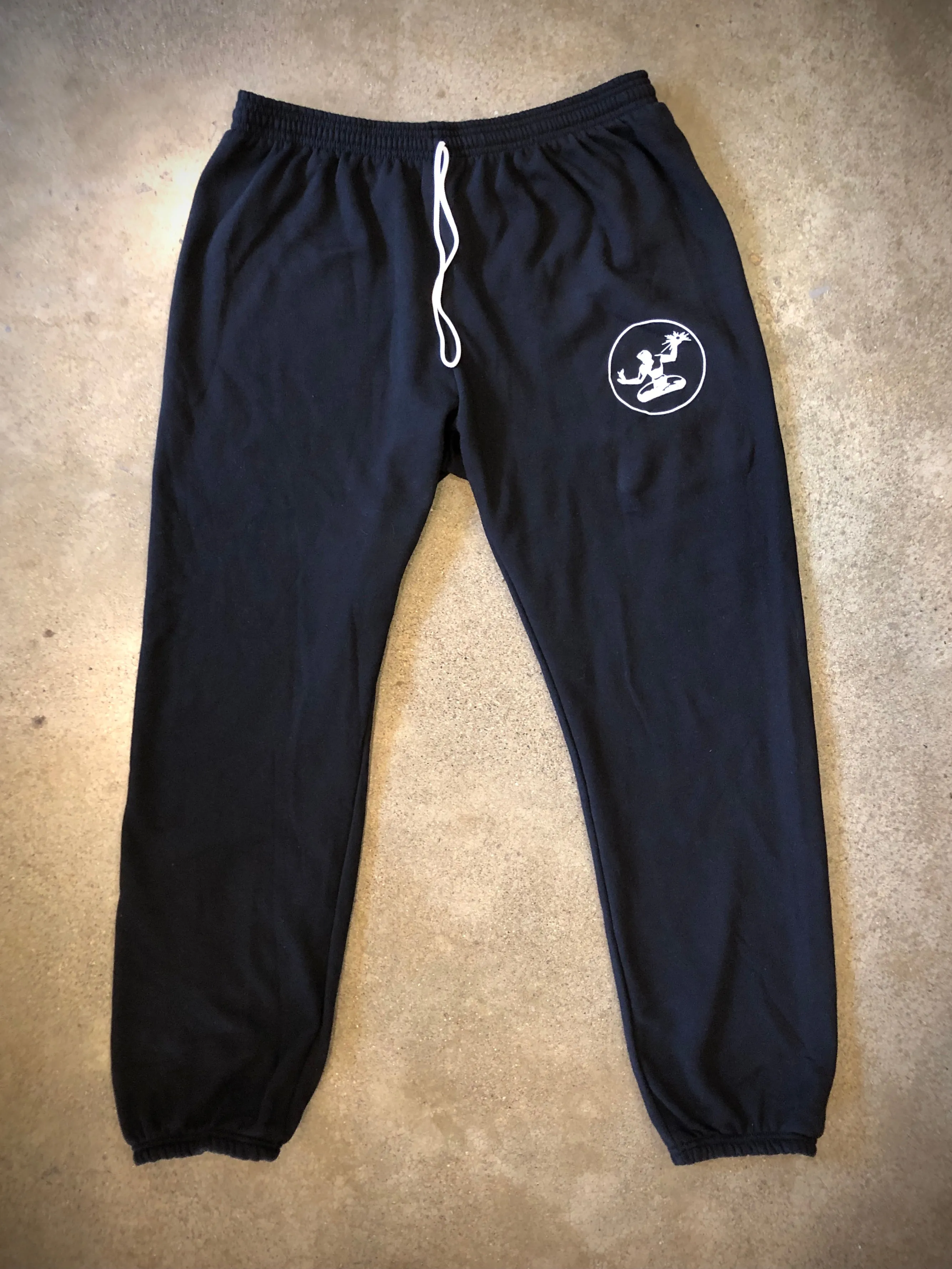 Spirit of Detroit Sponge Fleece Sweatpants / White   Black / Unisex