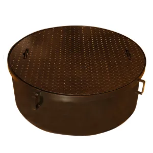 Steel Manhole Cover, Round 42" x 13", 3/8" Lay-In Lid, Skirt