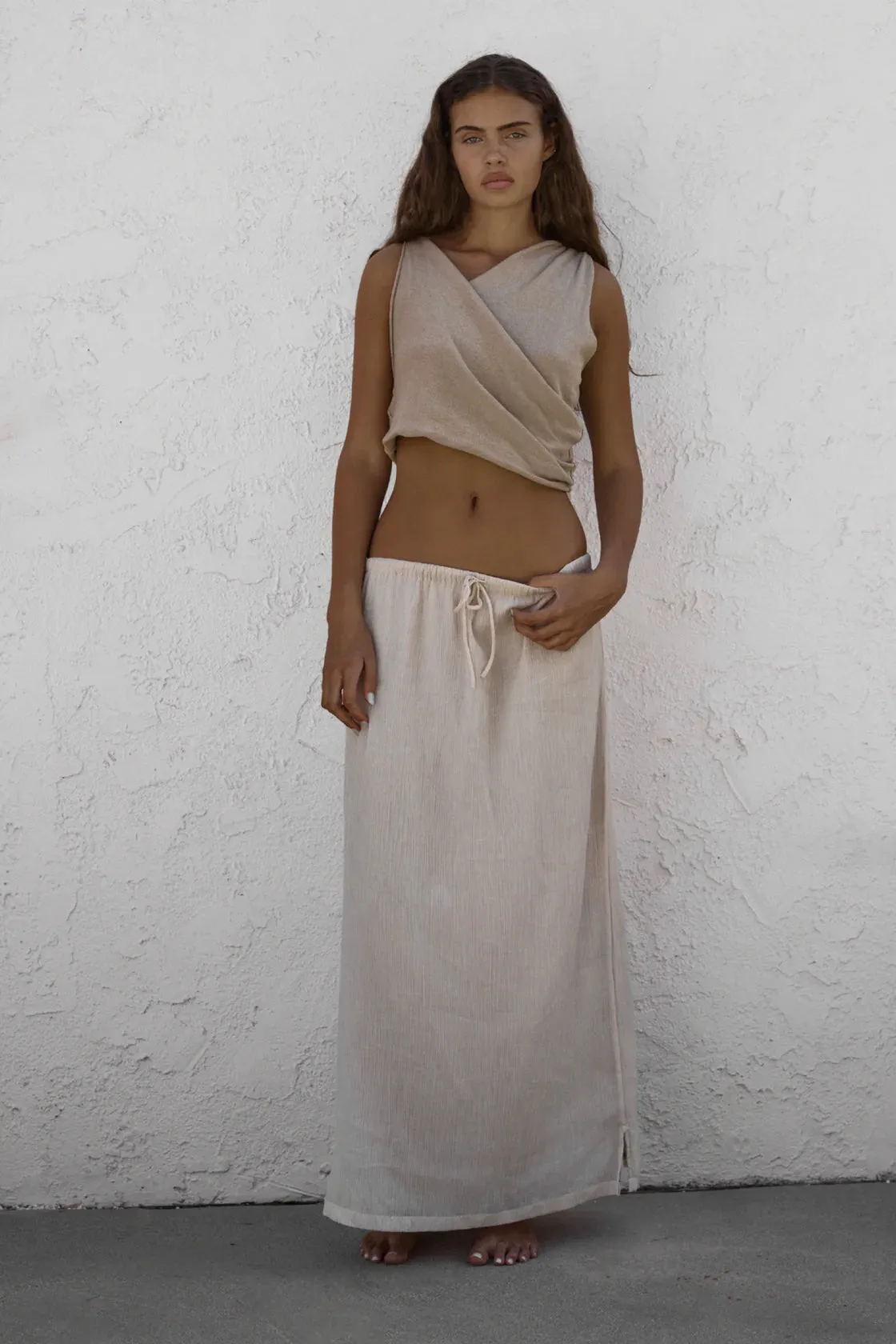 Stone Textured Maxi Skirt