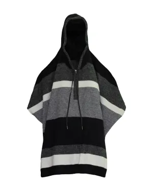 Striped Hooded Poncho