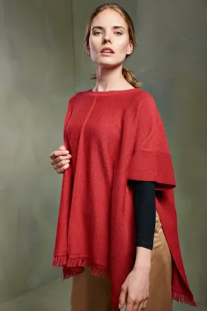 Taboa Poncho Baby Alpaca Color Rhubarb