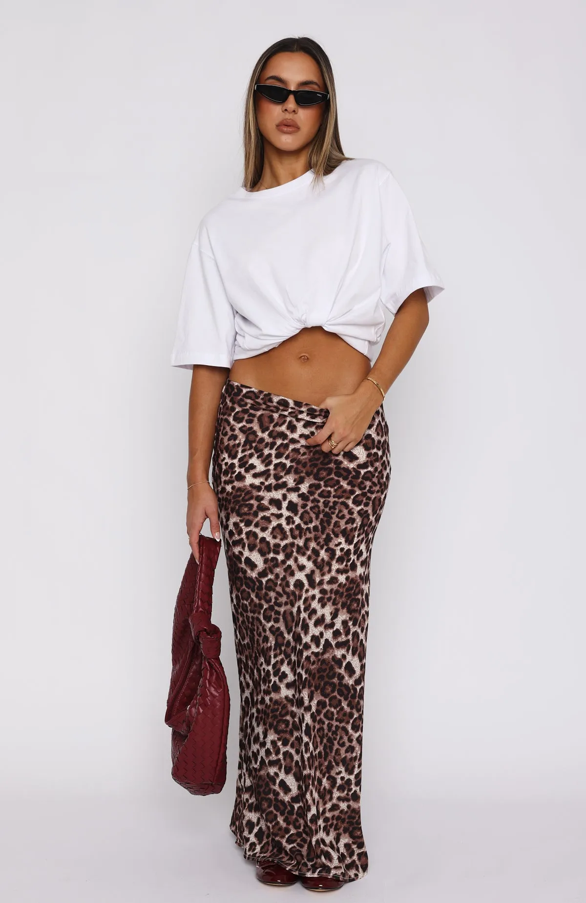 Take It From Here Maxi Skirt Leopard