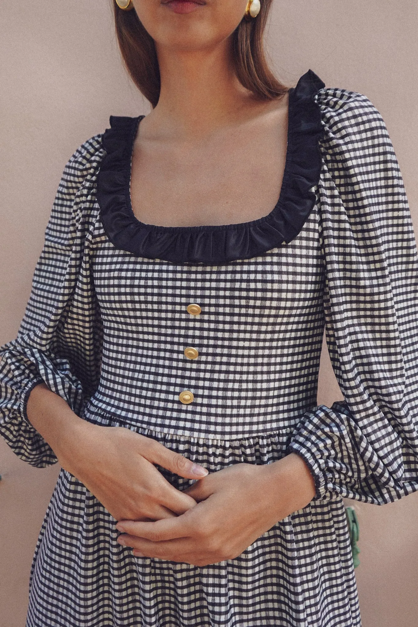 The Beatrice Ruffle Dress - French Gingham