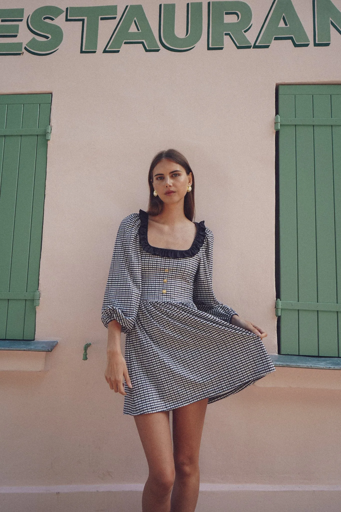 The Beatrice Ruffle Dress - French Gingham