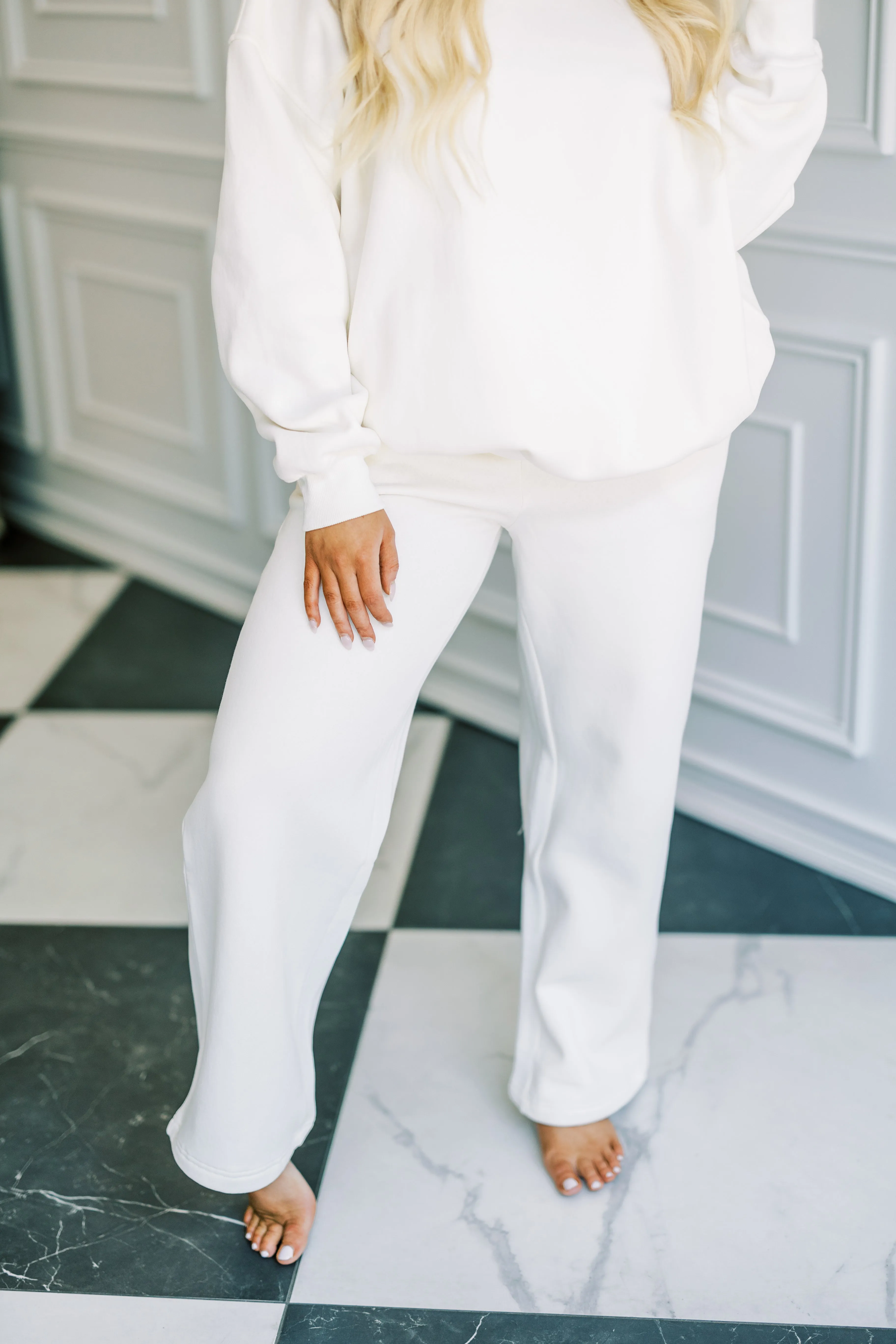 The Caley Sweatpants in Seashell Ivory