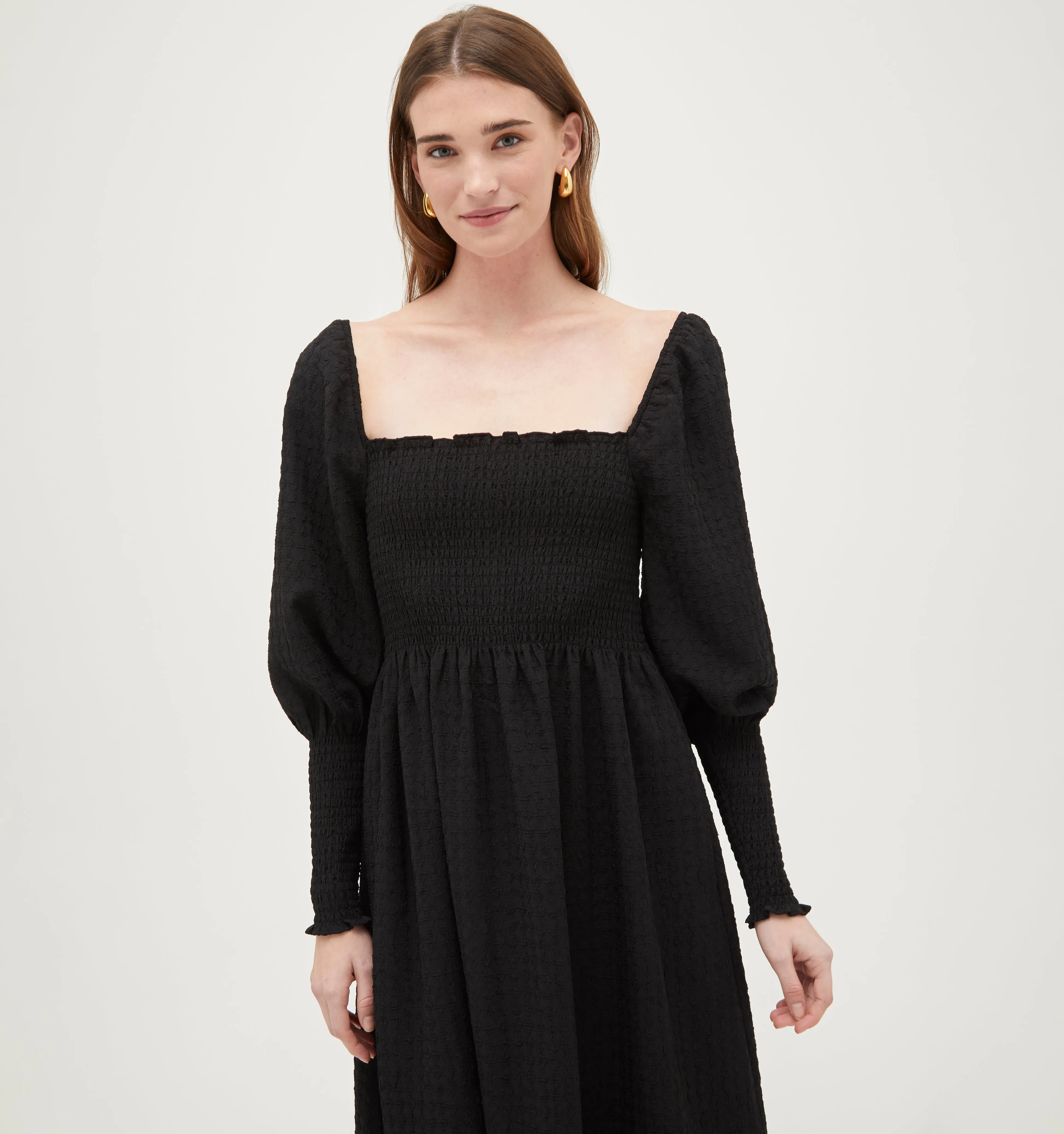 The Grace Maxi Nap Dress - Black Textured Check