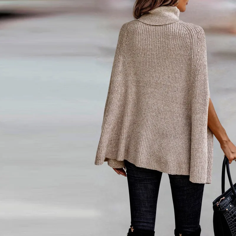 Turtle Neck Cozy Cape Poncho