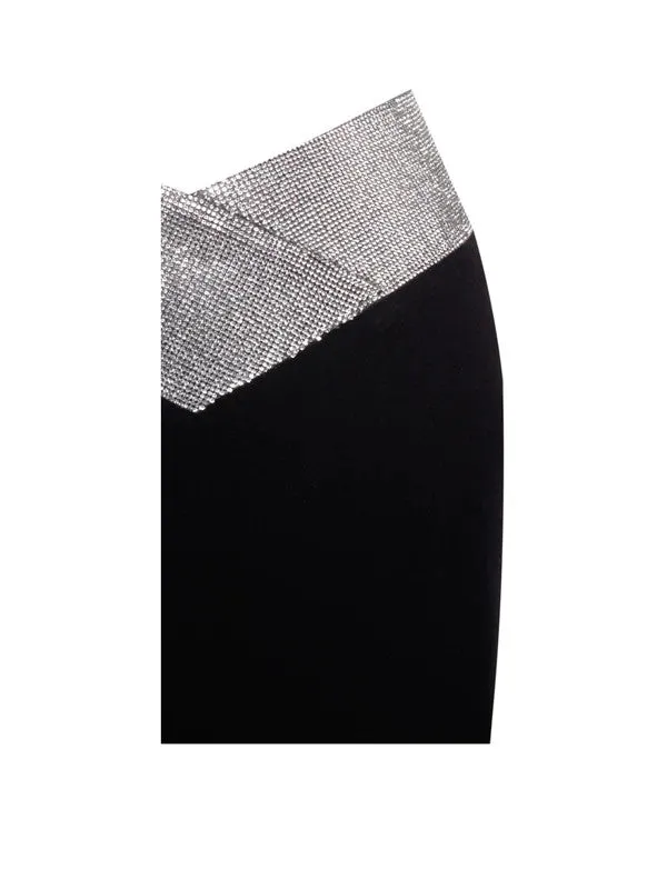 Uriah Pencil Skirt with V Crystal Waist Trim