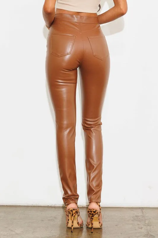 Vegan Leather Skinny Jeans