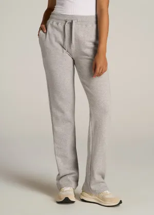 Wearever Fleece Open-Bottom Sweatpants for Tall Women in Grey Mix