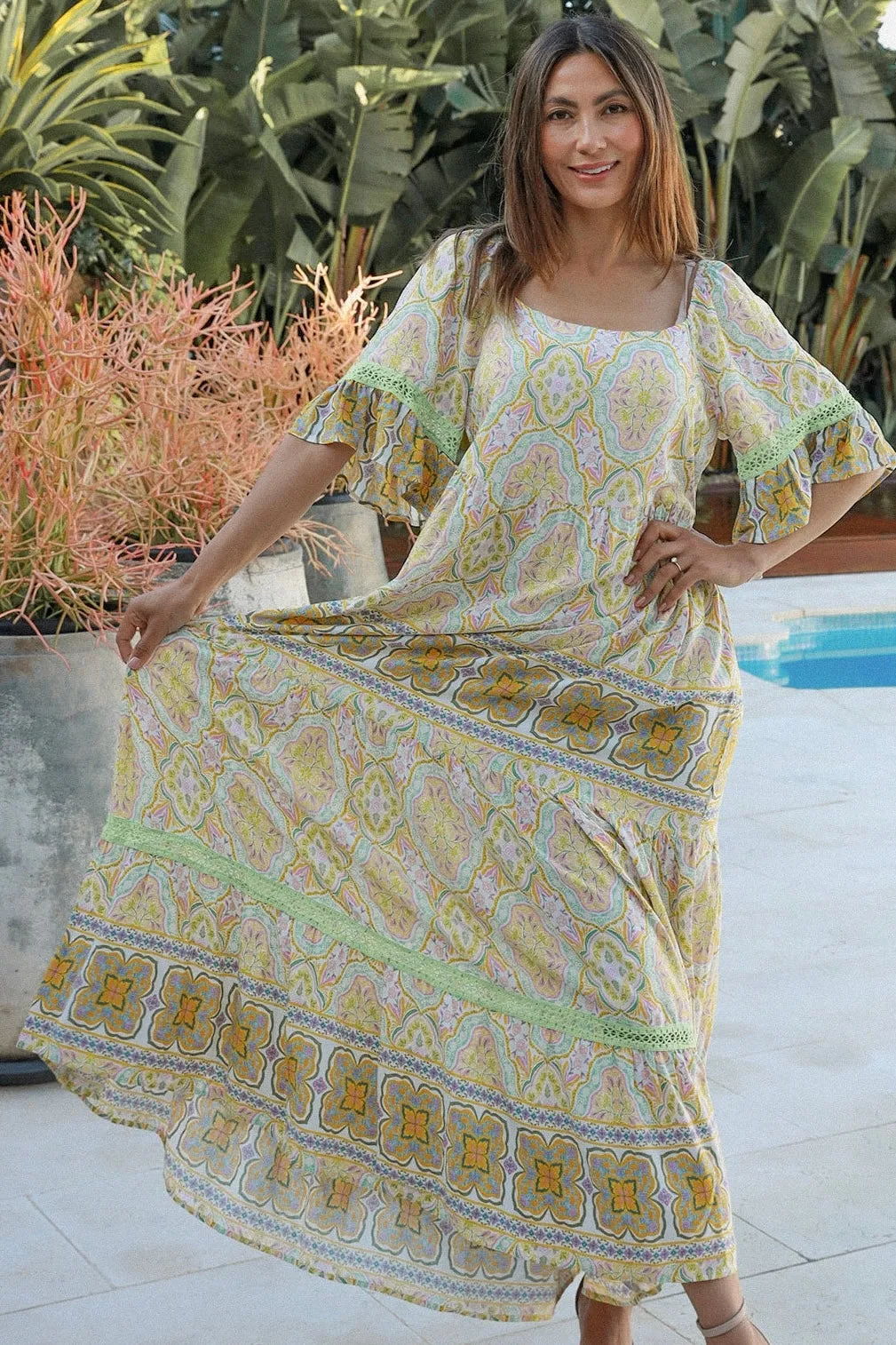 WILLOW HALF SLEEVE MAXI DRESS