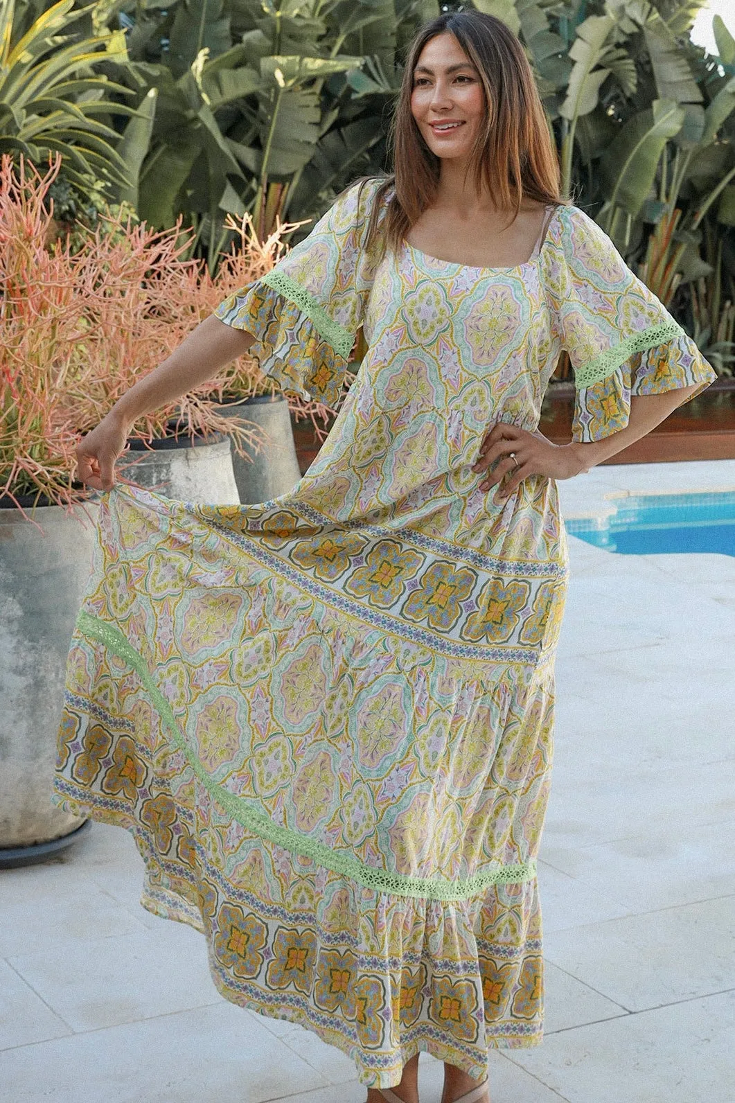 WILLOW HALF SLEEVE MAXI DRESS