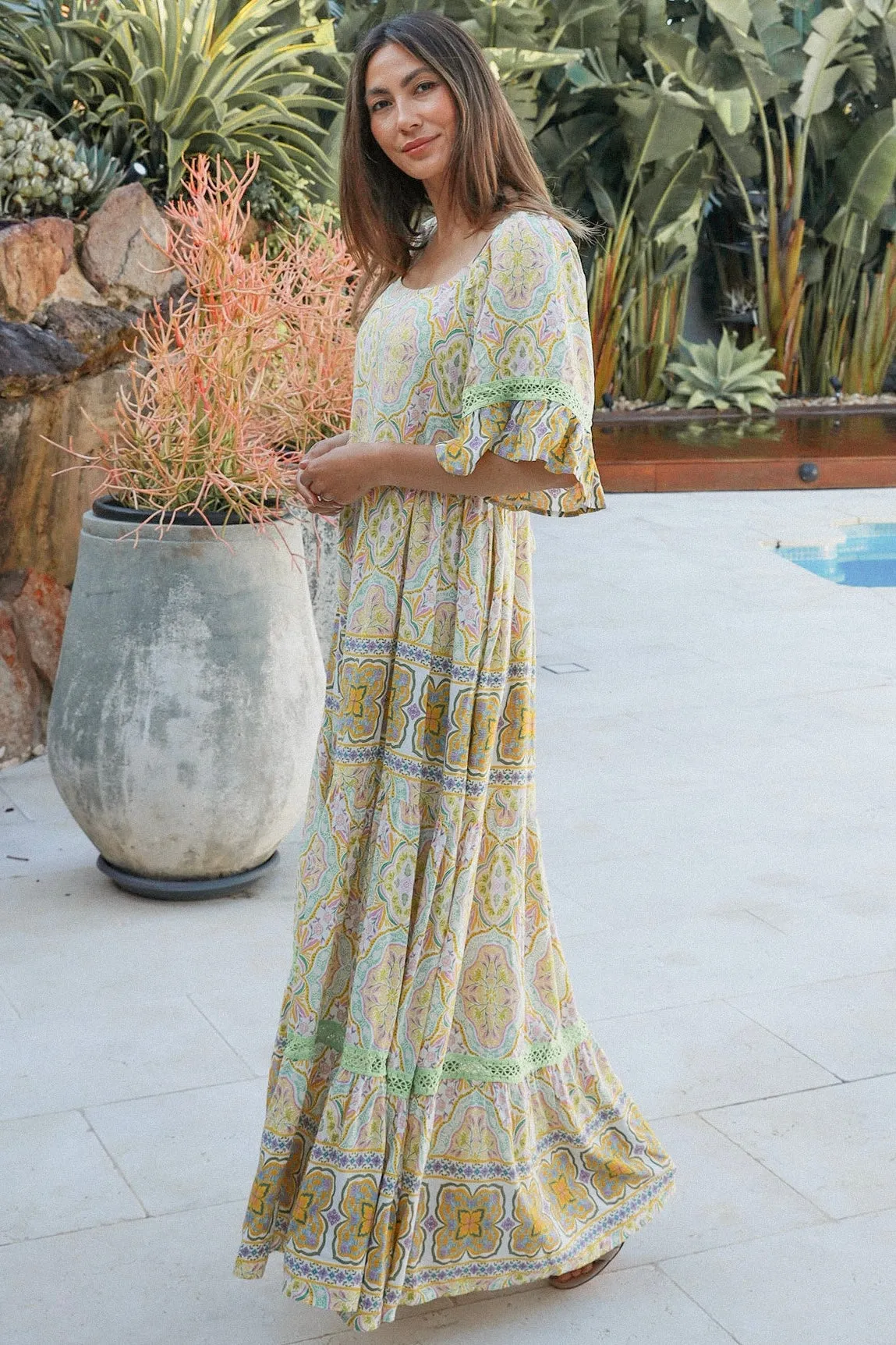 WILLOW HALF SLEEVE MAXI DRESS